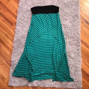 Vanity teal striped maxi skirt size Large